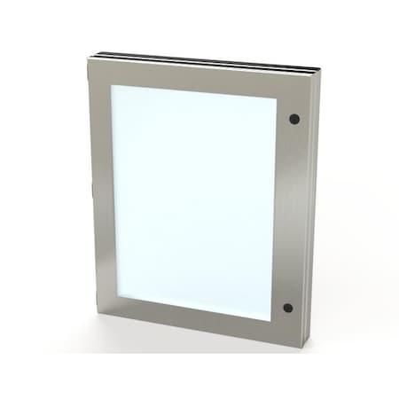 Saginaw Control & Engineering Hinged Window, 22 in. H x 18 in. W x 1-1/2 in. L, 304 Stainless Steel, Polycarbonate SCE-HWK2218SS